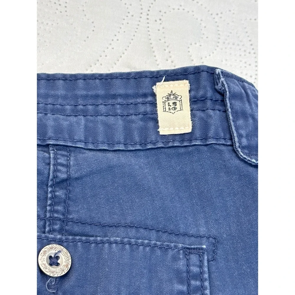 Levis Womens Navy Blue Cotton Utility Cuffed Cargo Shorts Size 12